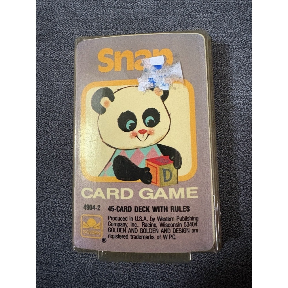 Vintage Golden Snap Collectible Animals 45-Card Deck Game with Case - Purple